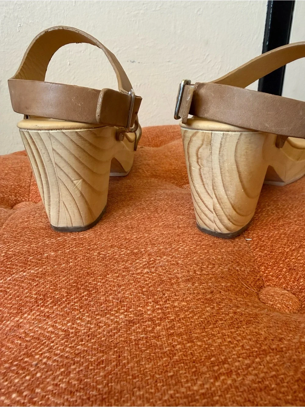 Nisolo Tan Brown Leather Platform Sandals with Block Heel
